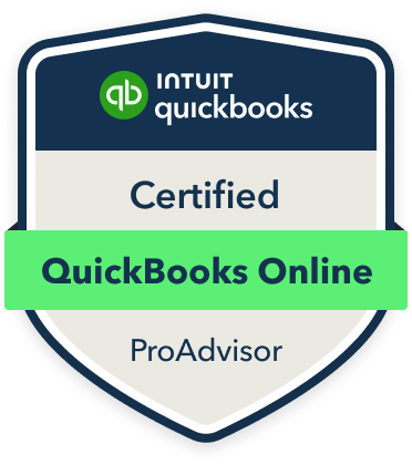 Intuit QuickBooks Online ProAdvisor Certified badge.